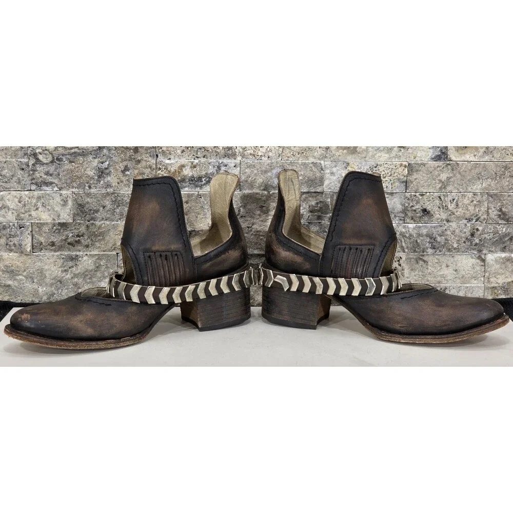 FREEBIRD Distressed Brown Leather BLADE Ankle Booties